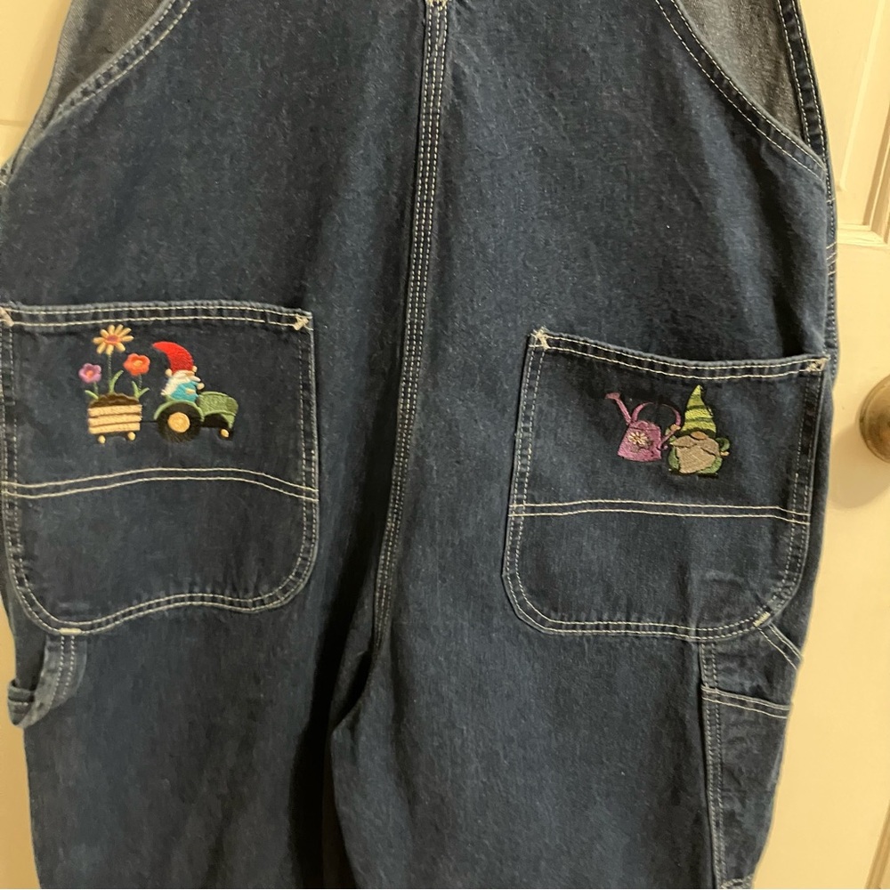 Garden Gnome/Mushroom embroidered Dickies overalls - Picture 6 of 14